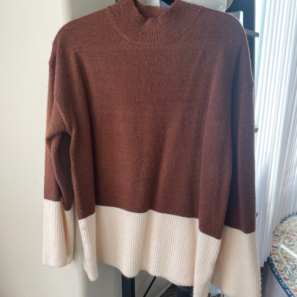 Brown and White Sweater